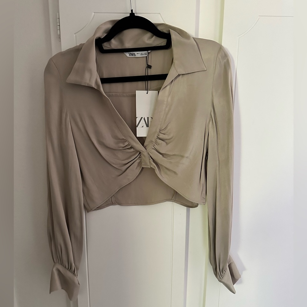 ZARA CROPPED LONG SLEEVE TOP